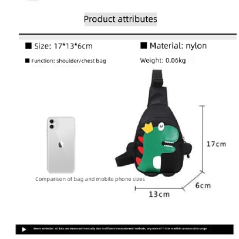 Pink Kids Cartoon Dinosaur Chest Bag Cute Lightweight Nylon Crossbody Shoulder Pack for Toddlers Outings and Travel New Arrival Gift