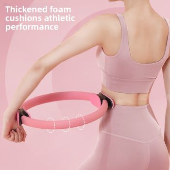 Pink Pilates Ring Exercise Tool – High-Elasticity Yoga Ring for Core Strength, Postpartum Recovery, Glute Toning & Full-Body Workout (Unisex)