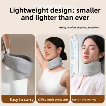 360° Neck Support Collar with Cooling Mesh Fabric – Posture Corrector for Forward Head & Neck Pain Relief, Includes Washable Cover (Free Replacement Cover Included)