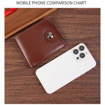 Coffee color Men's PU Leather Wallet with Magnetic Clasp and Zipper Pocket for Cards Cash and Coins Ideal for Daily Use in Australia