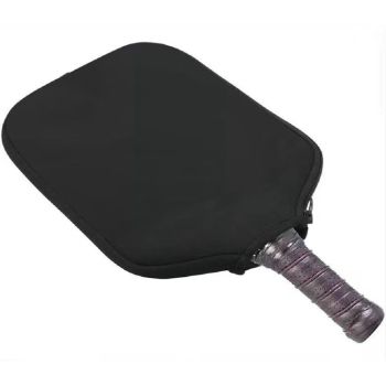 Black Fiberglass Pickleball Paddle Set with Black Neoprene Protective Cover - Lightweight Outdoor Sports Racket for Beginners & Pros