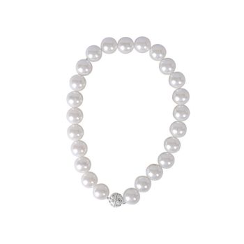 3 Pairs Magnetic Pearl Curtain Tiebacks（40cm） - No-Drill ABS Bead Holdback with Rhinestone Clasp 