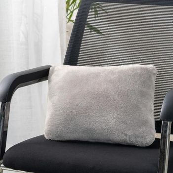 3-in-1 Portable Travel Blanket / Pillow / Wearable Shawl with Snap & Envelope Folding Design - 230GSM Soft Flannel Thickened Nap Blanket for Airplane Office Home, Space Saving & Machine Washable, Black 60 x 70 inch