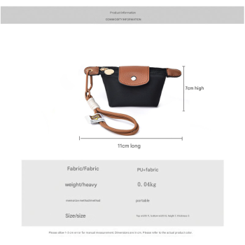 Grey Mini Nylon Coin Purse with Wrist Strap - Compact Zipper Key Holder Pouch for Cards Lipstick and Earphones