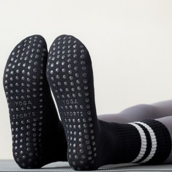 3-Pack White Anti-Slip Yoga Socks - Grippy Non-Slip Pilates Dance Fitness Socks for Women
