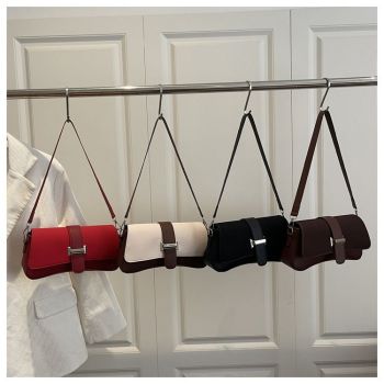 Coffee color Fashion Retro Crossbody Bag French Chic Small Shoulder Bag Women’s Baguette Underarm Bag