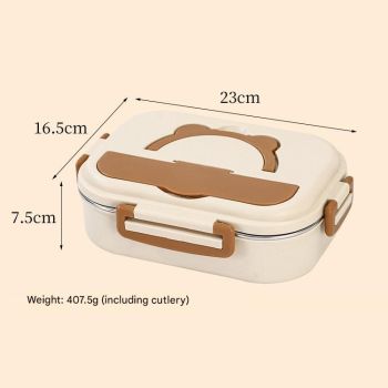 3 Grids 316 Stainless Steel Insulated Lunch Box with Compartments Large Capacity Bento Box with Insulated Bag