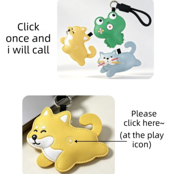 Green Frog Squeeze Meow Sounding Keychain Pendant – Eco-Friendly Leather Cat and Dog Bag Charm for Stress Relief, Backpack Decor and Gift Giving