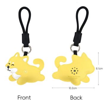 3-Pack Pet Squeeze Meow Sounding Keychain Pendants Set(Blue Cat & Green Frog & Shiba Inu) – Eco-Friendly Leather Cat and Dog Bag Charm for Stress Relief, Backpack Decor and Gift Giving