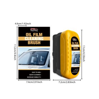120ML Car Windshield Glass Oil Film Remover Cleansing Brush – Automative Window Degreaser and Cleaner Applicator for Rain Marks, Water Spots and Driving Visibility Restoration
