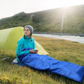 210 x 75cm Beige Portable Envelope Camping Sleeping Bag 1.3kg Thickened Warm Sleeping Bag with Carry Bag, Convertible Blanket Design & 4 Seasons Cold Weather or Warm for Hiking Travel Indoor Outdoor Use