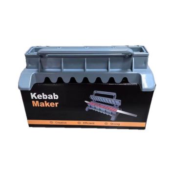 Grey Portable Folding Kebab Maker and BBQ Skewer Tool - Hygienic Quick Efficient Kebab Preparing for Outdoor BBQ, Camping & Kitchen Cooking