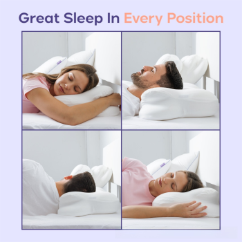 White Cloud Memory Foam Cervical Support Pillow Core and Cover (60 x 30 x 10CM) – Ergonomic Neck Orthopedic Contour Pillow for Side Back & Stomach Sleepers, Deep Sleeping and Pressure Relieving