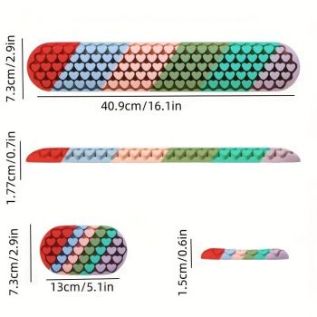 2-Piece Colorful Heart Silicone Ergonomic Keyboard & Mouse Wrist Pad Set – Washable Non-Slip Gel Hand Support for Home Office Gaming & Typing