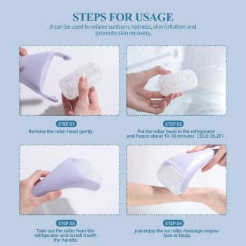 Microbubble Oxygen Hydration Facial Pore Cleanser and Pink Reusable Ice Roller Set with Waste Separation Design, 3 Level Vacumn Suction and 6 Replaceable Heads - Portable Facial Pore Cleaning & Cooling Kit for Home & Travel Skincare