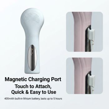Blue 45°C Constant Heating Silicone Facial Cleansing Brush and 3pcs 8-Layer Fine Foaming Nets Set - Electric Sonic Face Scrubber with Dual-Sided Cleaning Surface & 3-Speed Vibration Massage, IPX7 Waterproof Skincare Absorption and Massage Device