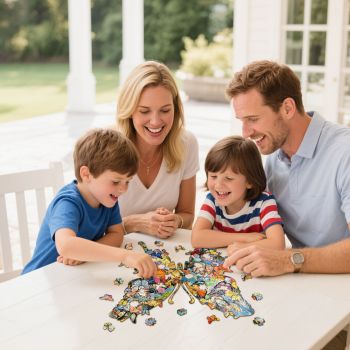 Enchanting Butterfly Wooden Jigsaw Puzzle for Adults - Creative Unique Shaped 3D Wooden Puzzle Wall Art, Parent-Child Educational DIY Craft Gift, M Size 118 Pieces 8.4 x 8.3"