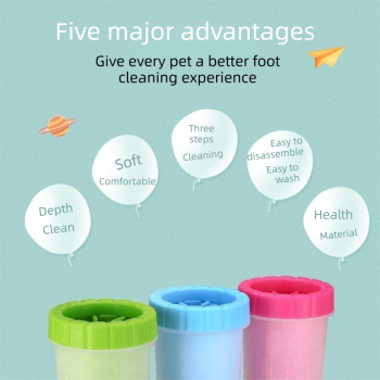 Pink big size Pet Paw Cleaner Cup Portable Dog Paw Washer with Soft Silicone Bristles TPR Silicone Cleaning Cup for Muddy Paws Dogs and Cats