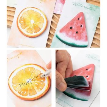 Fruit-Shaped Office Supplies Set-3 packs Orange Shaped Sticky Notes  and A5 Plush Notebook with Orange Shaped Detachable Coin Purse - Cute Memo Pads for Journaling Office School Gift Ready