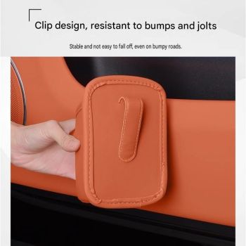 Universal Brown Car Storage Set - PU Leather Air Vent Organizer and Hanging Cup Holder for Doors and Seats - Multi-Purpose Interior Tidy for Commute and Travel