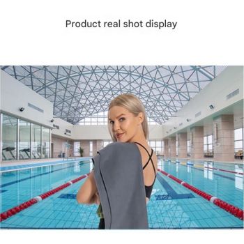 2 Piece Black Microfiber Sports Towel Set -  152*76cm and 80*40cm Quick Dry Gym Towels, Ultra Absorbent Sweat Towel for Fitness Running Swimming, Lightweight Travel Friendly