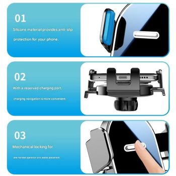 Universal Car Phone Mount Dashboard Windscreen Holder Anti Slip Vacuum Suction Mobile Phone Stand 360 Adjustable Navigation Bracket