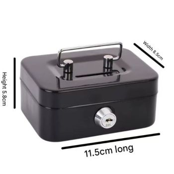 Pink Lockable Metal Cash Box with Coin Slot Portable Money Storage Box Small Savings Bank Key Lock Cash Holder Organiser for Coins Notes Home Office Use 115x85x58mm