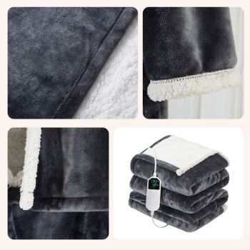 Wearable Electric Heated Blanket with Sleeves and Foot Pocket 127x177cm Smart Temperature Control Throw