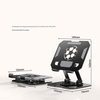 White 360 Degree Rotating Tablet and Phone Stand Adjustable Desktop Holder Foldable Aluminium Alloy Device Stand for Video Calls Streaming Study and Office Us
