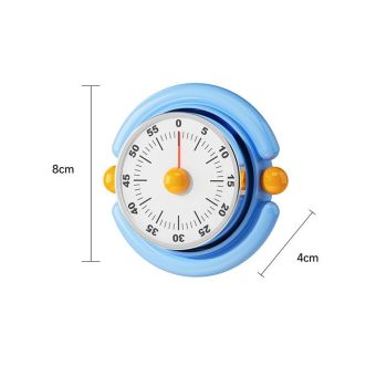 Blue Visual Mechanical Kitchen Timer with Magnetic Backing - Battery-Free Countdown Alarm for Cooking, Study & Time Management