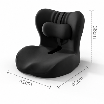 Ergonomic Memory Foam Seat Cushion with Black Support Integrated One Piece Design Pressure Relief Chair Cushion Black for Office Car Home Use