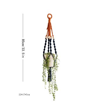 Handmade Plant Hanger Set 2 PCS（Type C）, Macrame Hanging Planter Basket with Cotton Rope Woven Design, Boho Plant Holder for Indoor Outdoor Garden Balcony Home Decor, Creative Hanging Flower Pot Holder