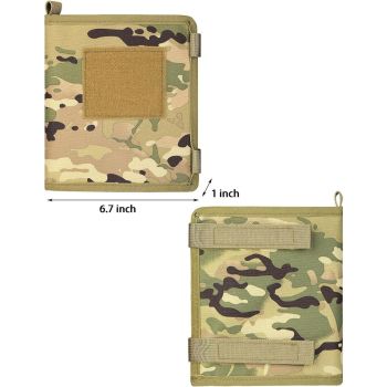 Khaki Mutifunctional Oxford Fabric Tactical Waterproof Map Pouch - MOLLE Military Admin Organizer & Notebook Sleeve