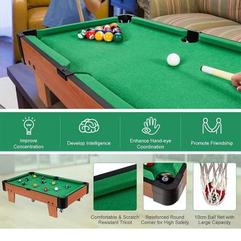 Wooden Mini Snooker Tables Billiards Game Pool Table Set Toy Extra Size For Kids