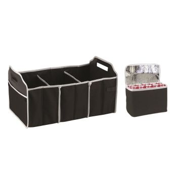 Collapsible Car Trunk Organiser with Cooler Bag