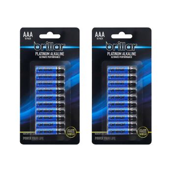 2x Brillar AAA Platinum Alkaline Batteries 10pk