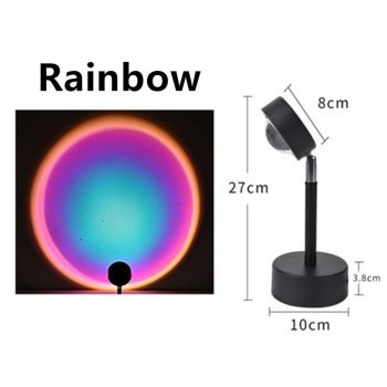 Sunset Lamp USB LED Light  Projector 180 Degree Rotation  - Sunset Red & Rainbow - Rainbow