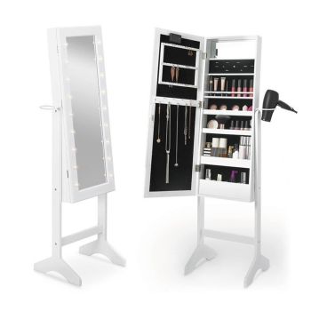 Jewellery Mirror Cabinet - LED Hollywood Style Standing Cabinet