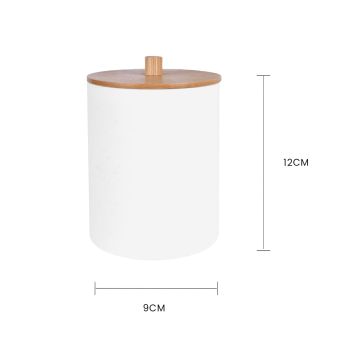 Bamboo Lid Cotton Swab Canister