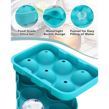 Easy Pop Silicone 6 Sphere Ice Cube Tray