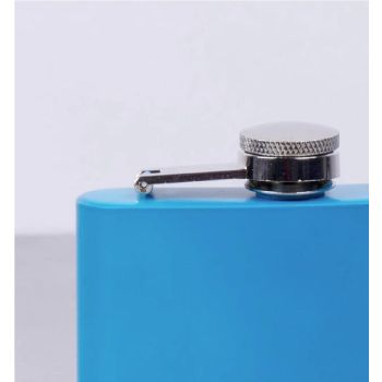 175ml Stainless Steel Hip Flask w Funny Quotes-Blue