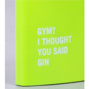 175ml Stainless Steel Hip Flask w Funny Quotes-Green