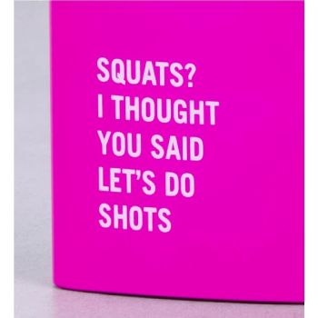 175ml Stainless Steel Hip Flask w Funny Quotes-Pink