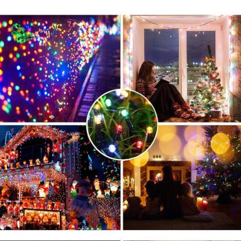 500 Solar LED Fairy Lights 8 Function Memory Hold Multicolor Christmas Decoration Multicolor