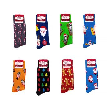 8 Pairs Assorted Colors Christmas Fashion Novelty Funny Socks One Size 5-13 Men Socks Women Socks