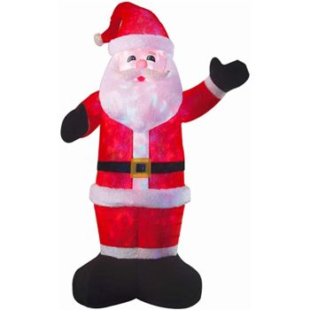 DELUXE INFLATABLE PLUSH SANTA WITH DISCO LIGHTS 8FT