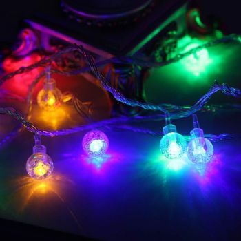 100 Low Voltage LED Bubble Ball String Lights 8 Function Christmas Decoration Multicolor