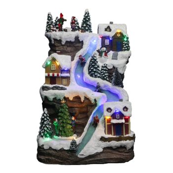 LED Village with Moving Children Christmas Decoration Gift