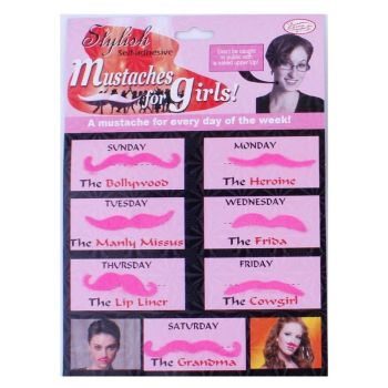 Pink Party Mustaches total 7 PCs