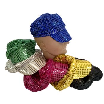 Party Caps with sequins assorted colours - Green